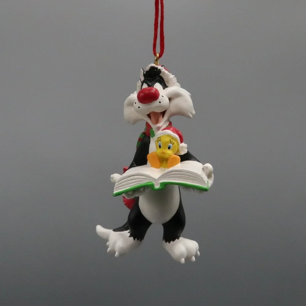 Sylvester Cat Bugs  Bunny Caroling Christmas Ornament Looney Tunes  Avon 1998